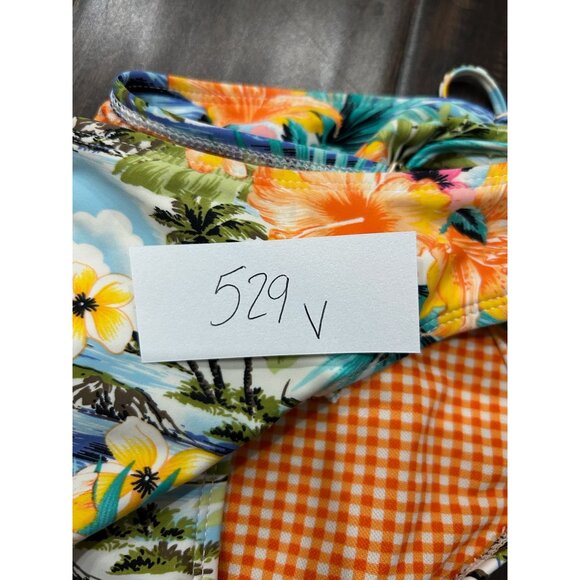 Body Glove Floral Gingham Reversible Bikini Tropical Print Swimwear Sz Medium - Picture 10 of 10